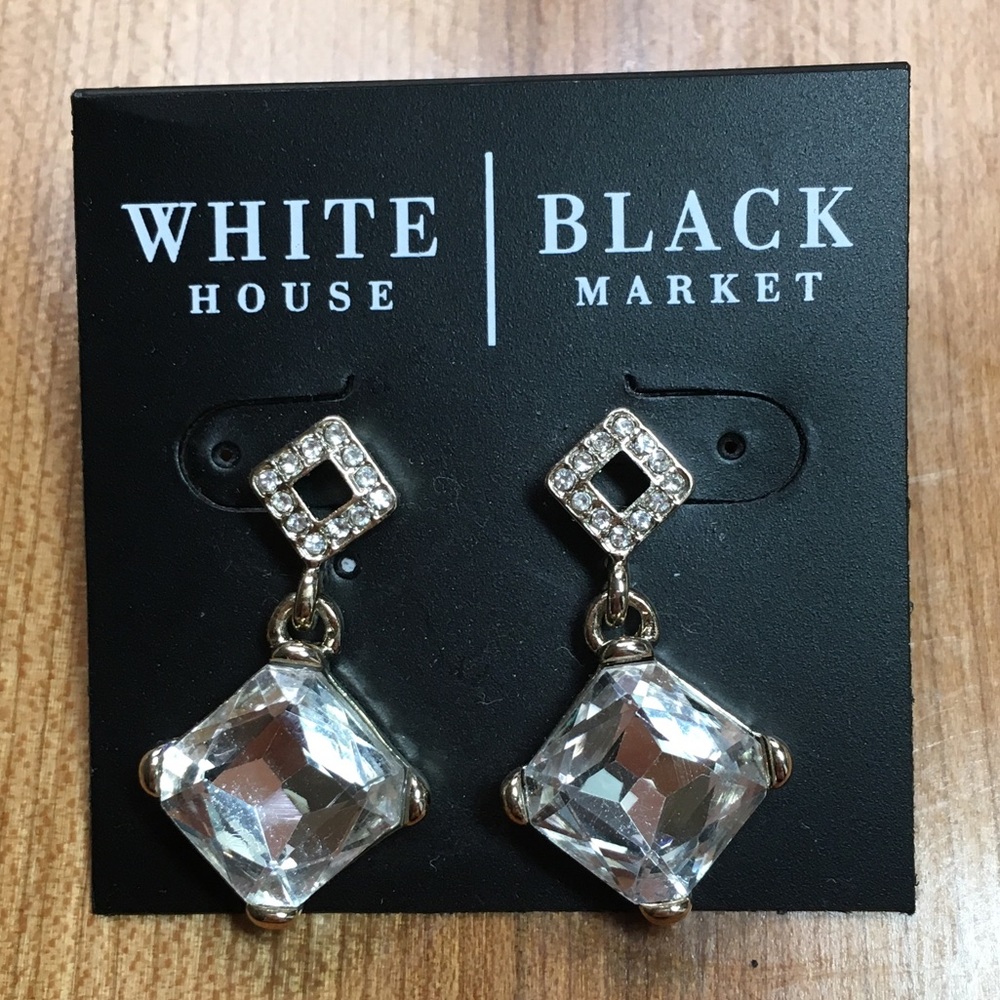 🌹3/$25🌹Gold Post Clear Crystal Drop Earrings